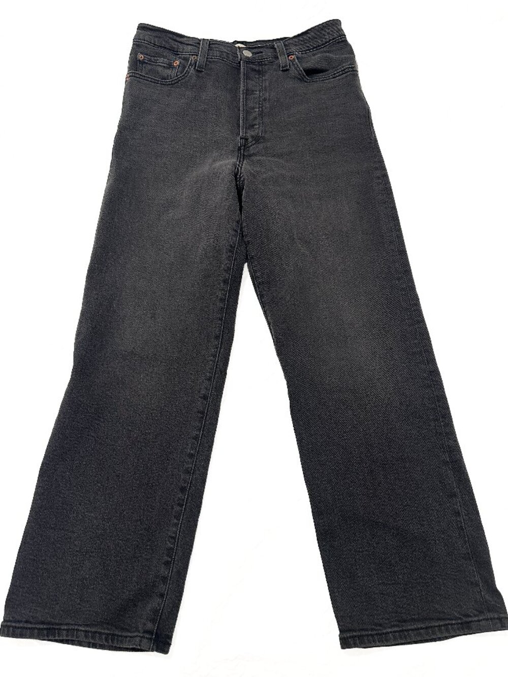 Levi’s Ribcage Straight Ankle Jeans Black Rinse, Size 28, Hi Rise, Crop